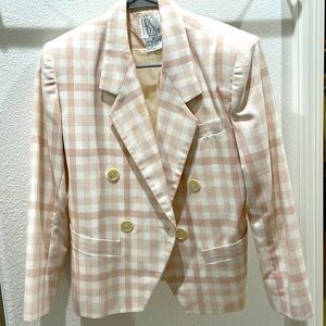 Tailored pink gingham blazer